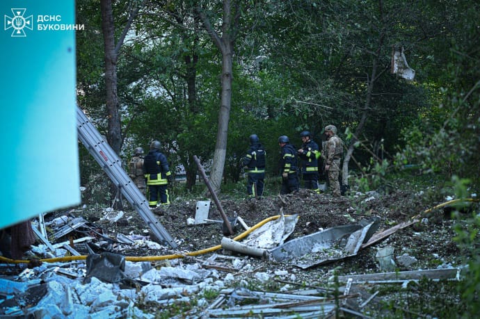 Destruction in Chernivtsi, Photo by SES