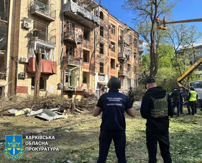 последствия обстрела Харькова 5 мая, фото прокуратуры