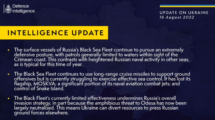 Флот РФ притиснувся до Криму і не має ефективного контролю над морем — розвідка Британії