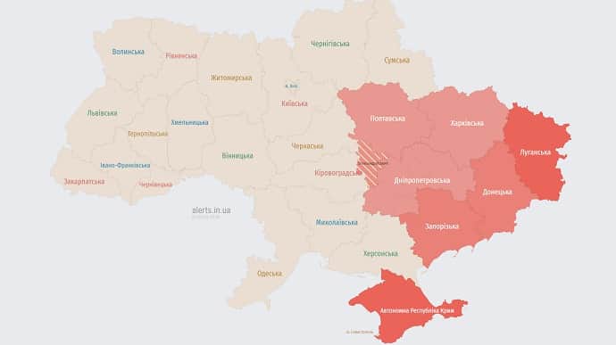 По Украине распространялось тревога из-за угрозы баллистики