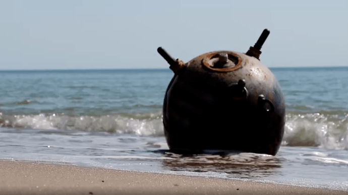 Russian naval mines wash up on Odesa shore