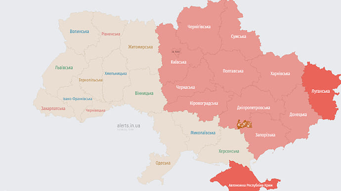 У Києві та низці областей оголошували тривогу через загрозу балістики