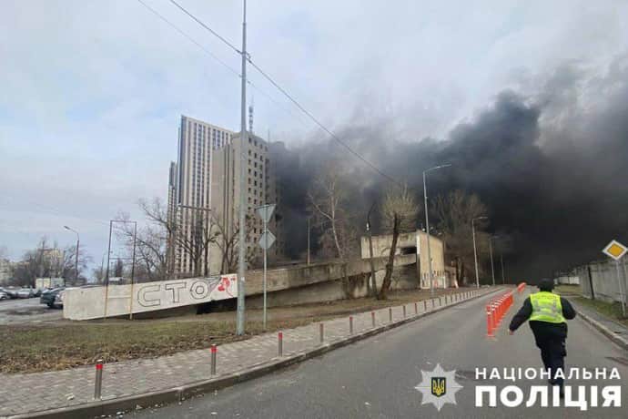 Последствия удара по Киеву и падения обломков ракет 7 февраля 2024 года