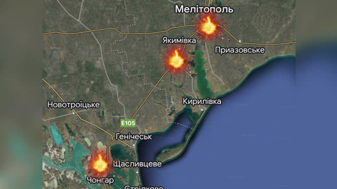 More than 8 explosions rock Melitopol