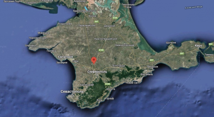Гвардійське на мапі Криму