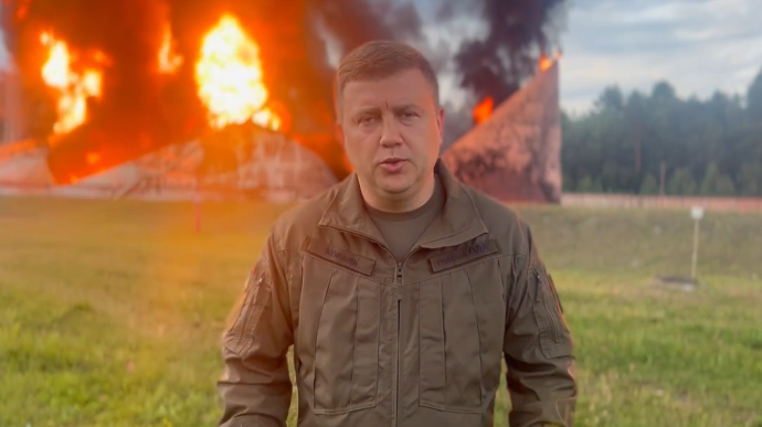 Russians attack oil depot in Rivne Oblast