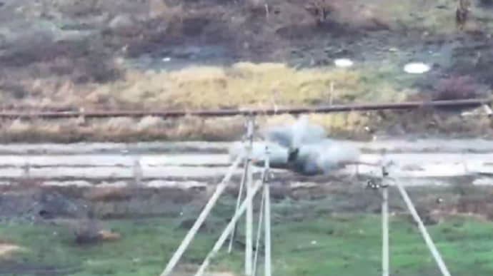 Special forces of Ukraine's Security Service post footage of attack drone operation
