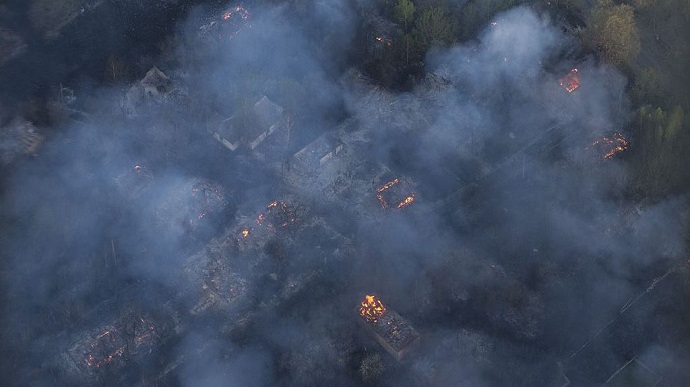 Wildfires in the Chornobyl zone: satellite records 7 outbreaks