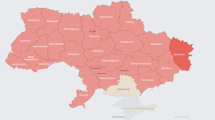 Почти по всей Украине – воздушная тревога