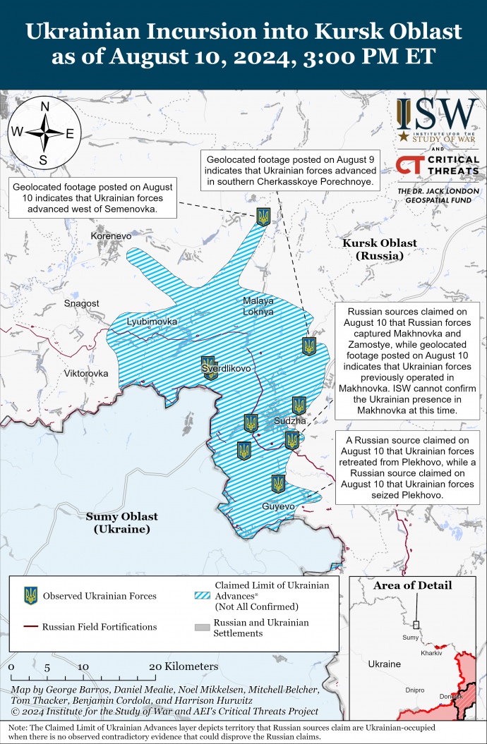 Kremlin downplays scale of events in Kursk Oblast – ISW | Ukrainska Pravda