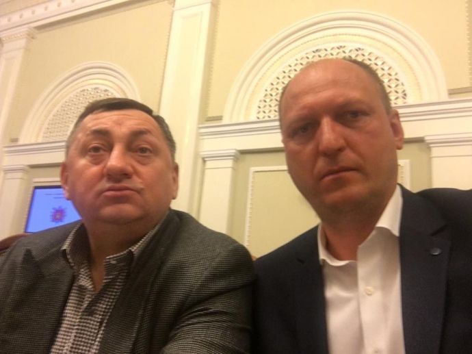 Вадим Лозовий та Олександр Герега у 2016 р. на засіданні круглого столу у Верховній Раді 