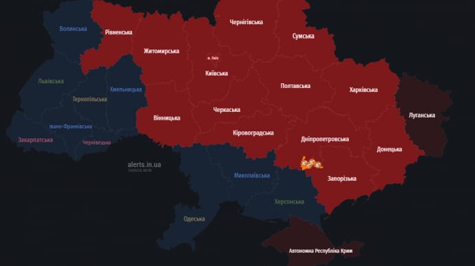 В Украине объявляли тревогу из-за угрозы баллистики с востока