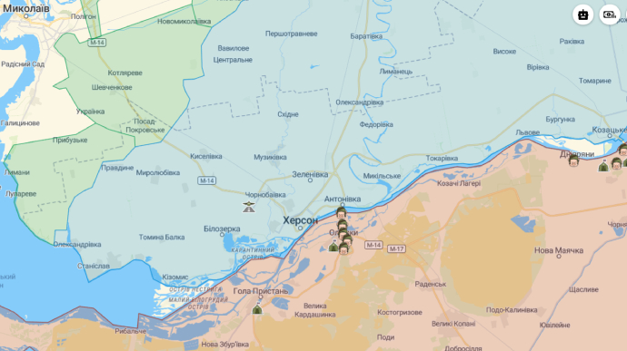 Kherson Oblast: Russians retreating 15-20 kilometres inland on left bank of Dnipro River