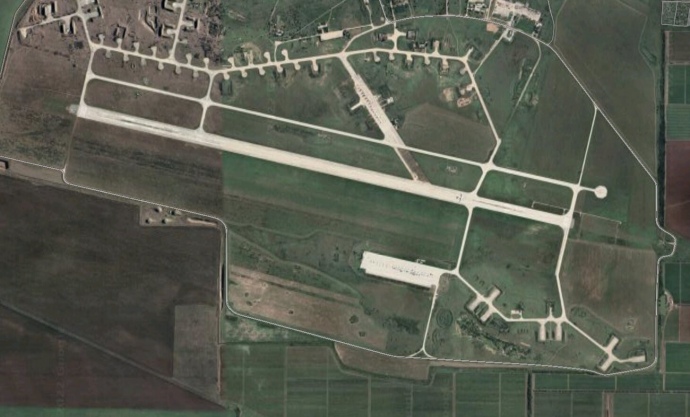 Загальний вид на аеродром у Гвардійському із супутника