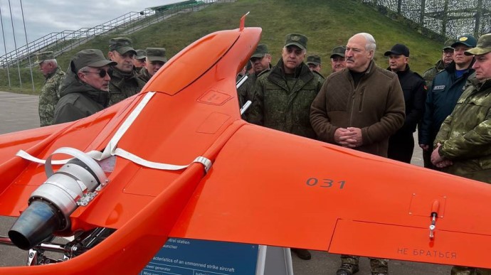 Lukashenko shown Belarusian drones