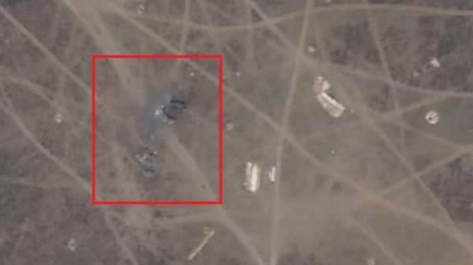 Image of aftermath of attack on Russian air defence base in Crimea published