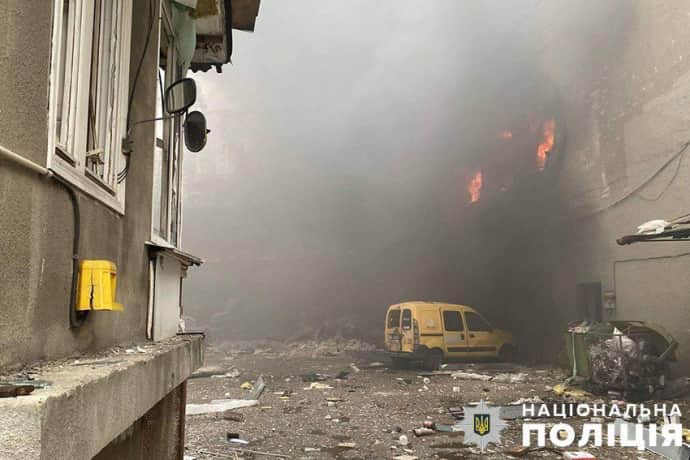 Последствия удара по Киеву и падения обломков ракет 7 февраля 2024 года