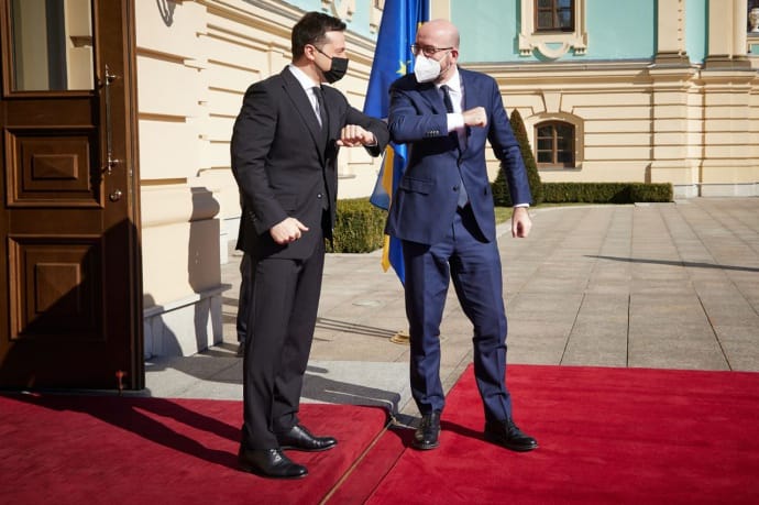 Владимир Зеленский и Шарль Мишель встретились в Мариинском дворце в Киеве