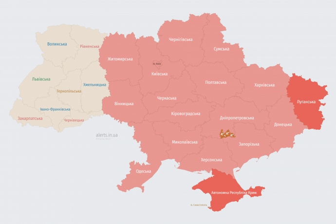 Карта alerts.in.ua