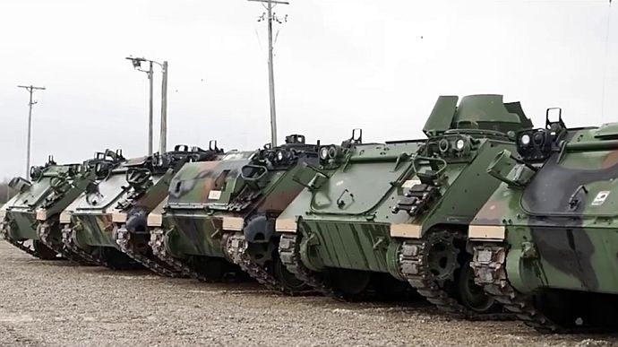 Yermak showed American armoured vehicles being delivered to Ukraine