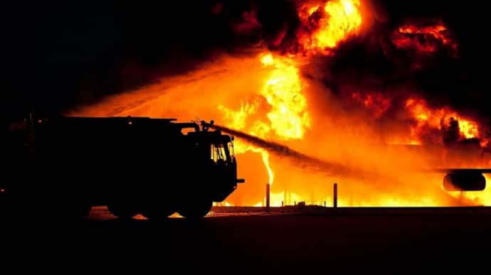 Oil depot on fire in Russia's Rostov Oblast due to drone attack