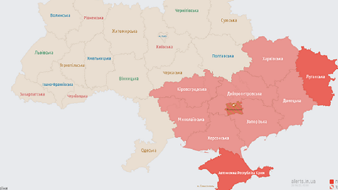 У низці областей оголошували тривогу, була загроза застосування балістики