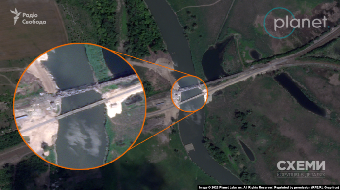 Russian occupying forces in Kharkiv Oblast build crossing over Oskil river