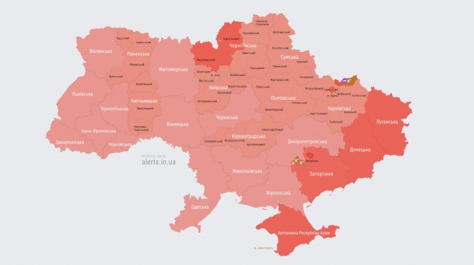 В Україні масштабна повітряна тривога: Росія запустила ракети