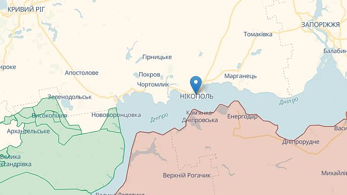 Russian forces once again attack Nikopol, injuring 1 man and damaging business premises and gas station