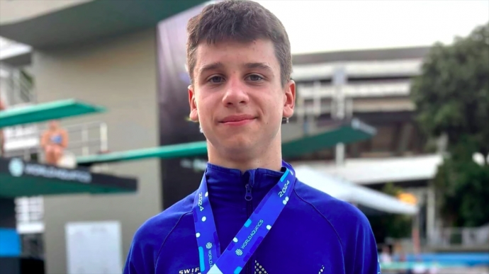 Ukrainian athlete Hrytsenko wins gold at World Junior Diving Championship