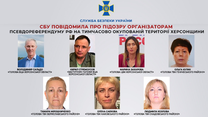 СБУ повідомила про підозри ще 16 організаторів псевдореферендуму РФ