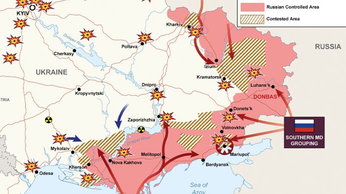 Пентагон: РФ поповнює сили, атаки в районі Ізюма й Донецька – лише прелюдія
