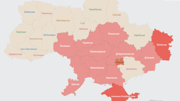 Через загрозу балістики оголошували тривогу на півдні та в центрі України