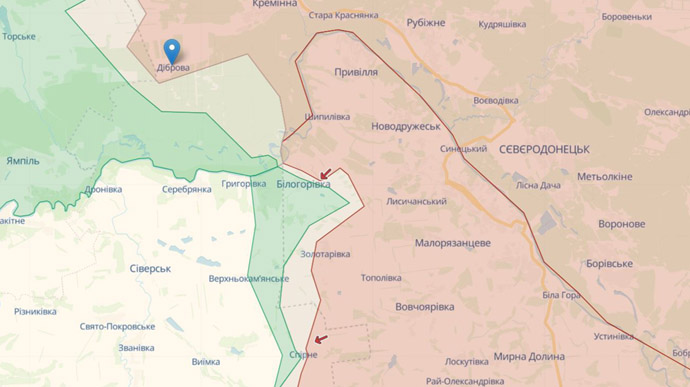 Захисники просунулися майже на 1,5 км в районі села Діброва – Громов 