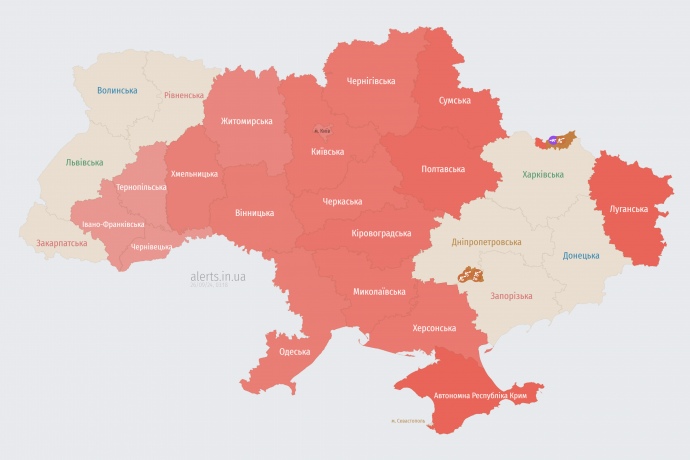 Карта alerts.in.ua