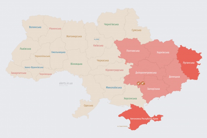 Мапа alerts.in.ua