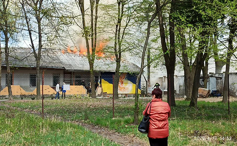 Во Львове горел Центр реабилитации АТОшников