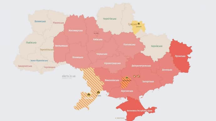 У Києві та більшості областей оголошували тривогу через загрозу балістики