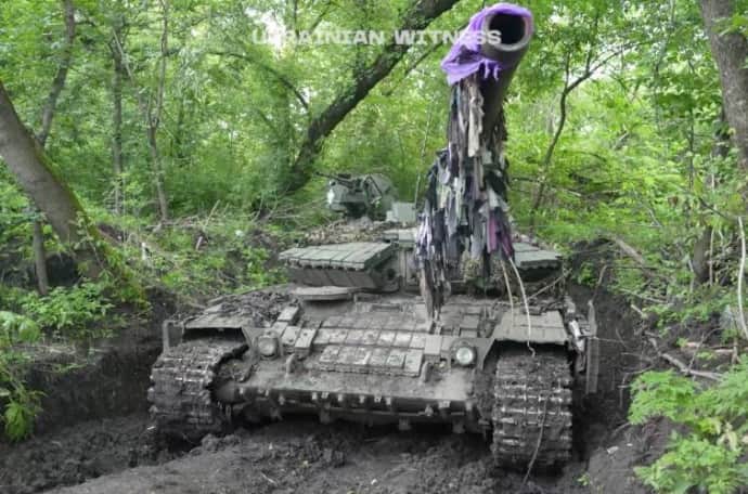The tank, nicknamed Tuman (fog) by the military. Photo by Ukrainian witness