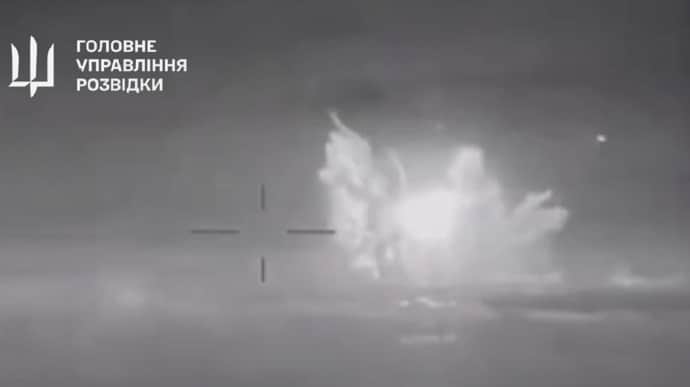 Ukrainian intelligence shows video of sinking of Russian patrol ship Sergei Kotov – video