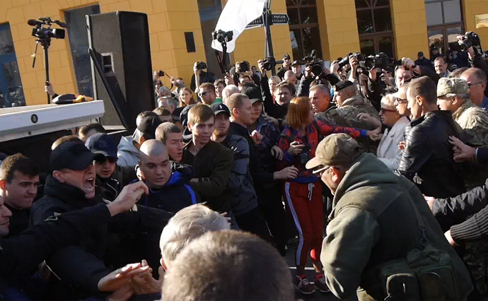 Акция сторонников Саакашвили в Одессе началась с драки