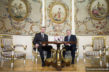 Кличко и Коморовский. Фото пресс-службы президента Польши