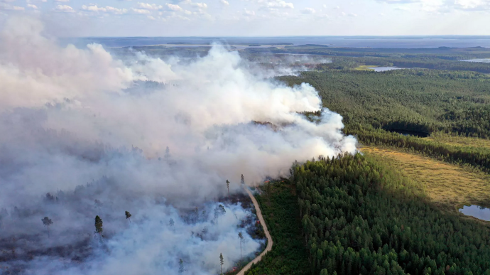 Через масштабні лісові пожежі в російській Карелії ввели режим НС