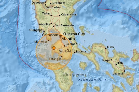 На Філіппінах зафіксували землетрус магнітудою 5,4 бали