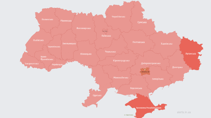В ряде областей Украины объявляли воздушную тревогу