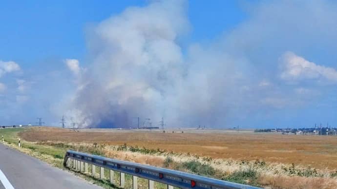 Fire breaks out on Crimean cape from where Russia launches Shaheds on Ukraine – photo, video