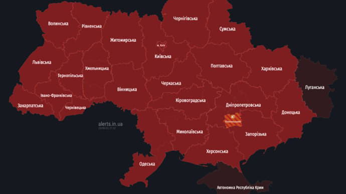 В Україні вчетверте за вечір оголошували тривогу, а на Дніпро – сунуть Шахеди