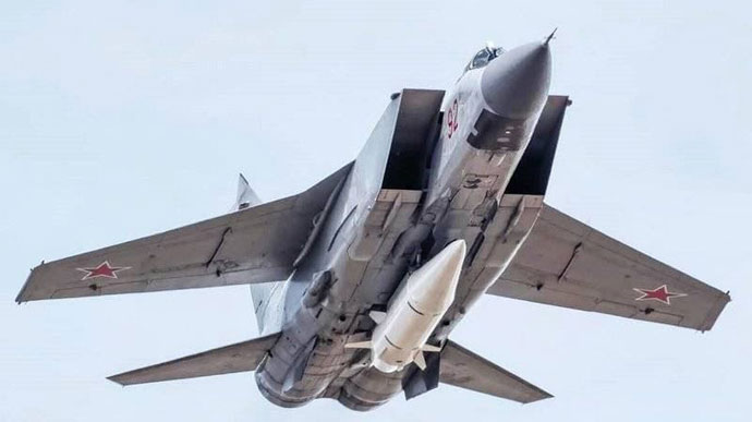 Russian MiG interceptor jet takes off in Belarus