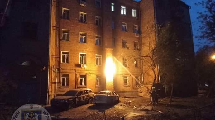 Shahed drone attack: residential building on fire in Kyiv, gas pipeline ruptured – photo