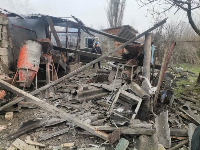 последствия ударов по Гуляйполю, фото из Telegram Юрия Малашко